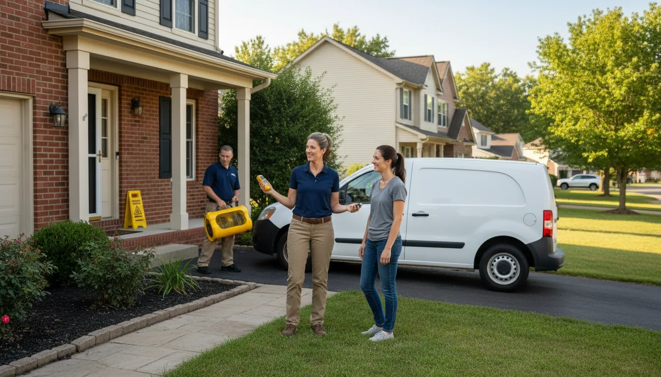 Residential water damage restoration in Mount Hope, WI